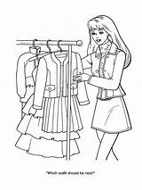 Coloring Pages Fashion Barbie Clothes Shopping Printable Adults Old Dresses Colouring Girls Clothing Color Dress Vintage Kids Getcolorings Print Mode sketch template