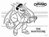 Coloring Onward Manticore Pages Family Choose Board Disney sketch template
