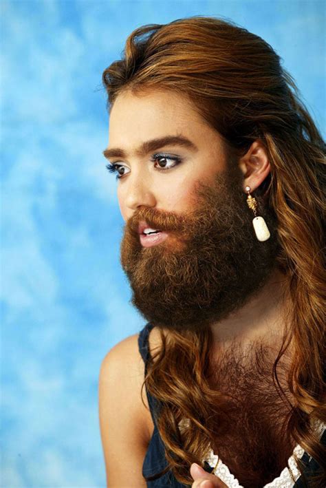 great pictures female celebrities with beards and chest hair