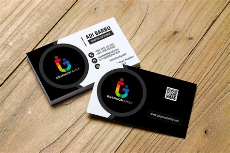 simple black  white business card design graphicsfamily