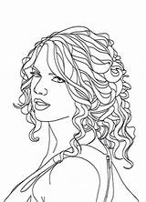 Coloring Pages Curly Hair Getcolorings Swift Taylor Unique sketch template
