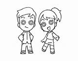 Brothers Coloring Two Coloringcrew sketch template