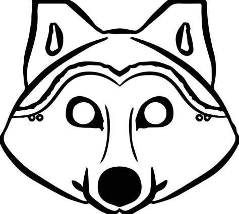 wolf face coloring page coloring home  printable wolf face mask
