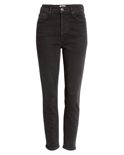 agolde nico high waist ankle slim fit jeans in compilation at nordstrom