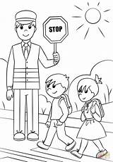 Coloring Crossing Pages Guards Printable Drawing Community Helpers sketch template