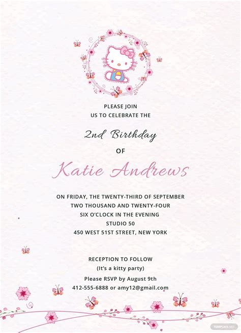 kitty party invitation template  indesign illustrator word pages