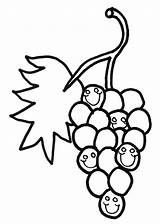 Grapes Smiley sketch template