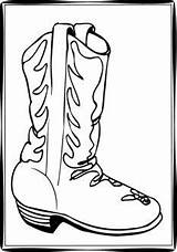 Cowboy Coloring Boot Ca Boots sketch template