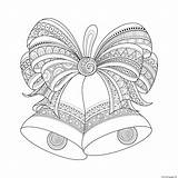 Coloring Christmas Bells Pages Zentangle Adult Printable Print Color sketch template