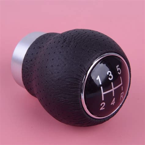dwcx black universal leather car  speed gear shift knob stick manual shifter lever  shape