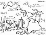 Hawaii Coloring Hawaiian Pages Luau Island Aloha Printables Themed Doodle State Crafts Theme Islands Printable Kids Drawing States Harbor Pearl sketch template