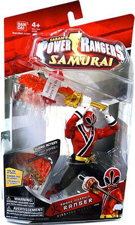 power rangers samurai sword morphin ranger fire  action figure bandai america toywiz