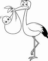 Storch Stork Ausdrucken Delivering Schablone Malvorlage Kostenlos Holz Liefert Neugeborenes Schwarzweiss Isoliert Hintergrund Isolated Weissem Vektoren Als sketch template