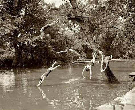 26 vintage snapshots show the funny types of jumping into water ~ vintage everyday