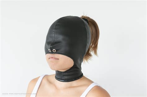 Open Mouth Bondage Hood Italian Leather Hand Made To Order Etsy Ireland