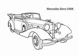 Mercedes Benz Car Coloring Printable 540k Pages Choose Board Cool sketch template