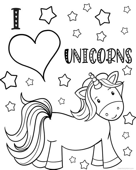 unicorn printables coloring pages