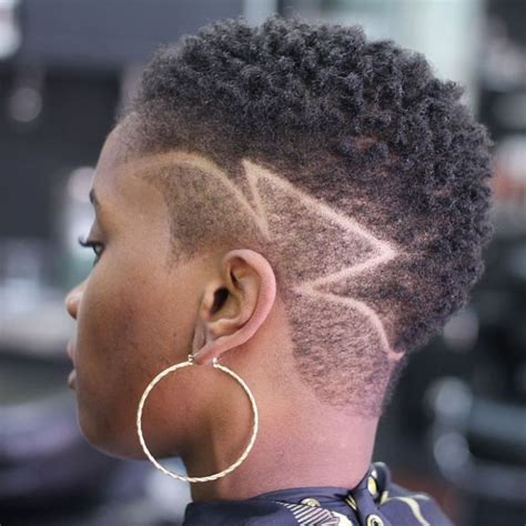women s very short fade with designs natural hair styles short