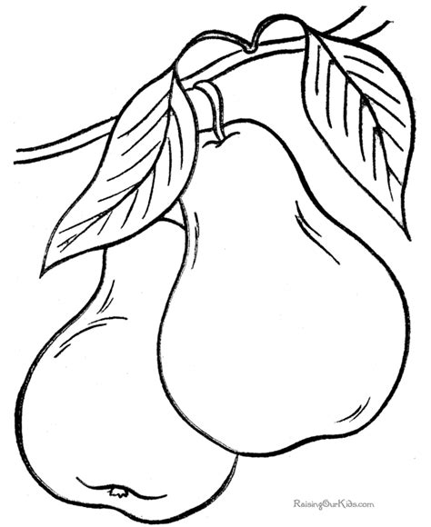 pear coloring sheet coloring pages