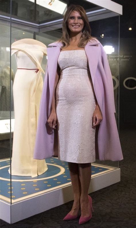 lady melania trump unveiled  exhibition   herve pierre inaugural ball gown  part