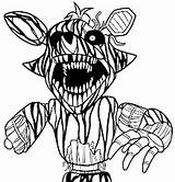 Fnaf Freddy Mangle Kleurplaat Kleurplaten Animatronics Foxy Uitprinten Downloaden sketch template