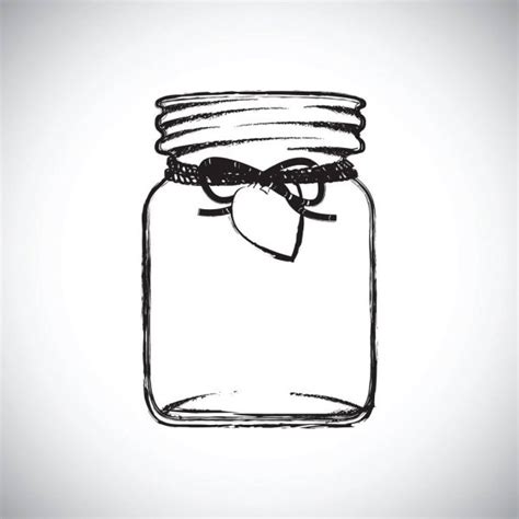 Black And White Cartoon Strawberry Jam Jar — Stock Vector