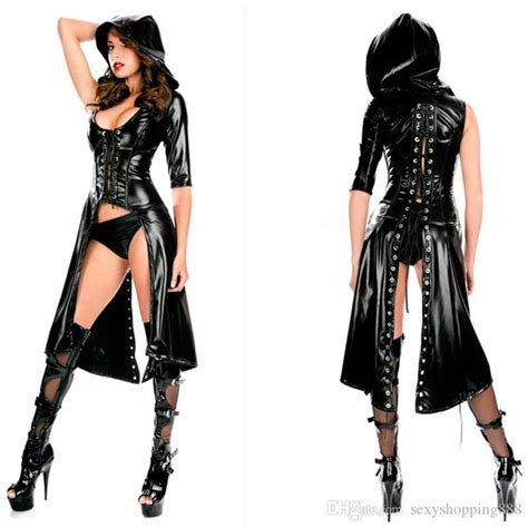 sexy faux leather costume sex slave bondage restraint clothes fetish harness roleplay dress for