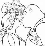 Shrek Fiona Coloring Kissing Princess Pages Kiss People Color Printable Luna Getcolorings Getdrawings Onion Carriage Married Were They Just Colorluna sketch template