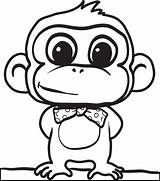 Baby Cute Pages Monkeys Coloring Getcolorings Color sketch template