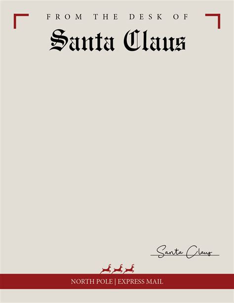 template  printable santa letterhead printable word searches