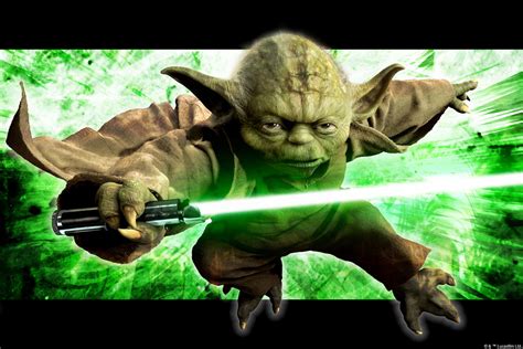 Star Wars Yoda In Action Wall Mural And Photo Wallpaper