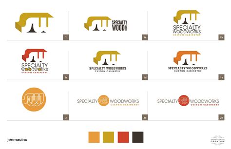 specialty woodworks rebrand logos pt custom cabinetry woodworking