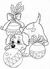 Coloring Christmas Pages Printable Puppy Light Book Animal Sheets Adult Winter Card Pokemon Dogs Color Kids Dibujos Adults Drawing Dog sketch template