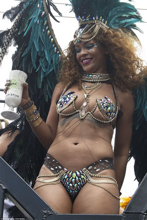 Rihanna Wears Revealing Jewel Bikini For Barbados Festival