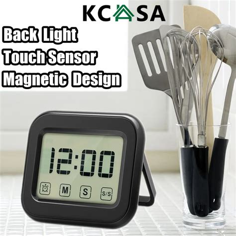 buy digital kitchen timer large touch sensor lcd display loud clock alarm