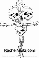 Skull Skulls Dagger Crossed sketch template