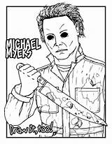 Myers Coloring Michael Pages Jason Halloween Voorhees Drawing Mask Printable Color Draw Book Scary Adult Kids Too Drawings Vorhees Getdrawings sketch template