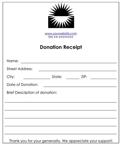 donation receipt templates word excel formats donation receipt