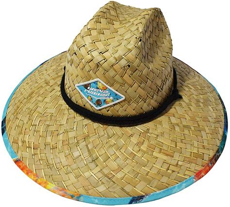 wave runner mens beach straw hat wide brim sun hat  upf