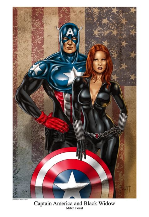 Captain America And Black Widow In Mitch Foust S Color
