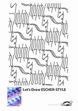 Escher Kids Print Krokotak Mc Tessellation Math Children Drawing Printables Patterns Tesselations Activities Choose Board Horse sketch template