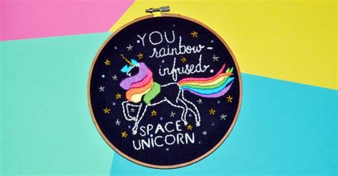 unicorn embroidery hoops popsugar love and sex