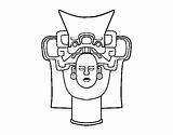 Mexican Mask Old Coloring Coloringcrew sketch template
