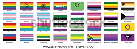 sexual identity pride flags flag gender stock vector