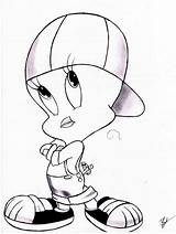 Graffiti Gangster Tweety Characters Drawing Bird Cartoon Gangsta Coloring Girl Pages Pencil Drawings Character Mouse Mickey Ghetto Cartoons Sketches Cholo sketch template