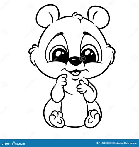 baby animal big eyes coloring page cartoon stock illustration