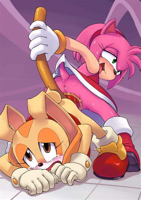 Rule 34 2girls Amy Rose Anthro Anus Ass Bent Over Blush Clothed Sex