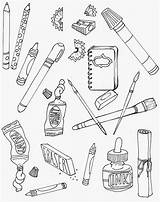 Supplies Coloring Pages Drawing School Supply Planner Drawings Sketch Doodle Cute Choose Board sketch template