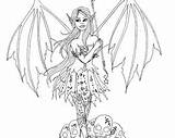Coloring Fairy Pages Gothic Printable Dark Fairies Halloween Getcolorings Getdrawings sketch template