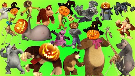 happy halloween wild animals learn names  cartoon real